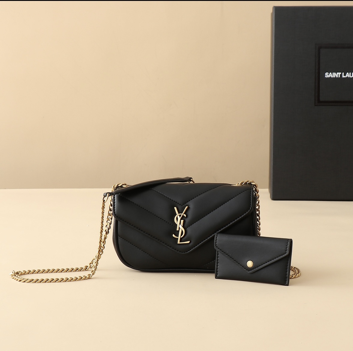 YSL Inspired Elegant Black Leather Handbag