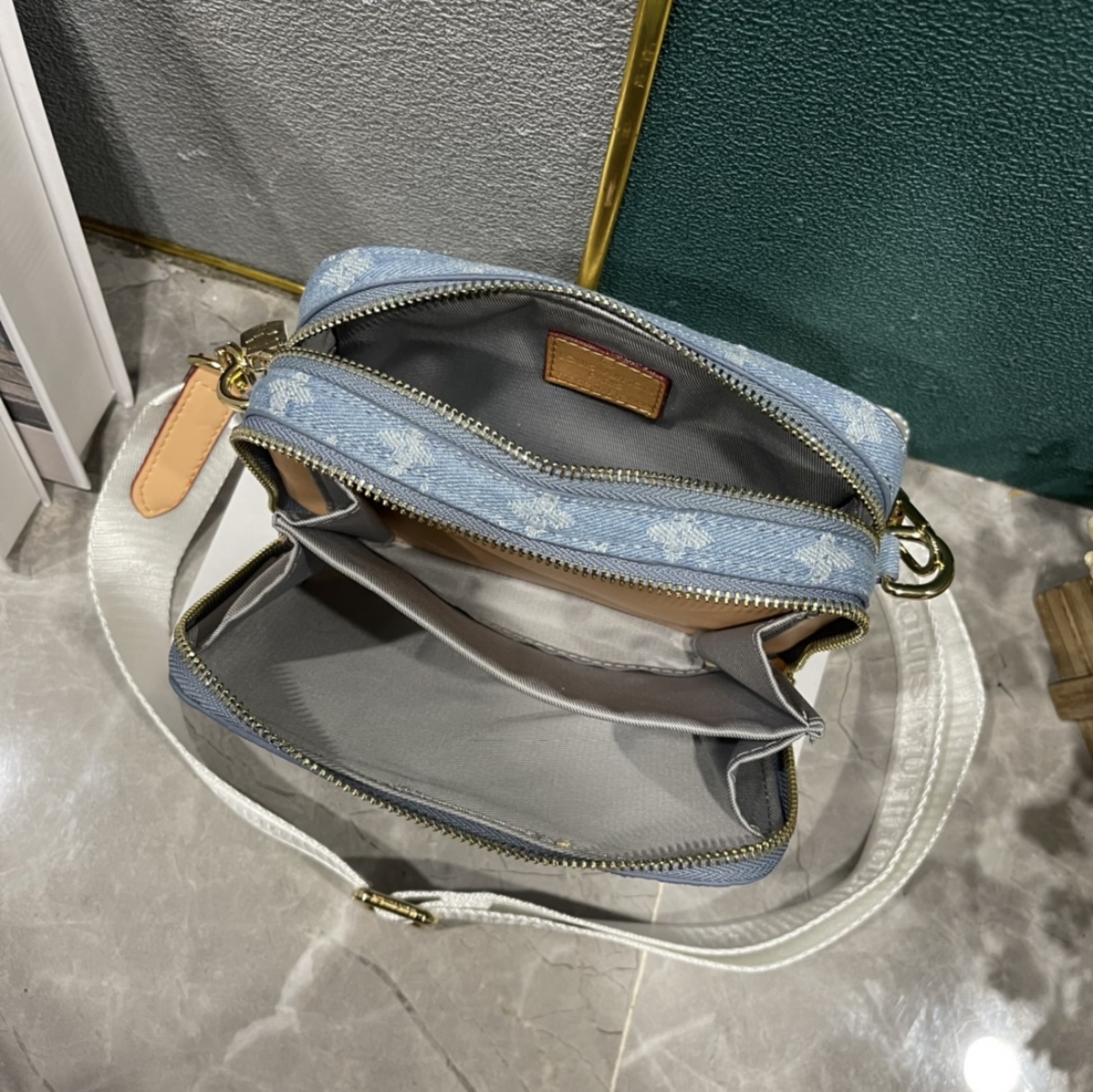 LV Inspired Stylish Denim Crossbody Bag