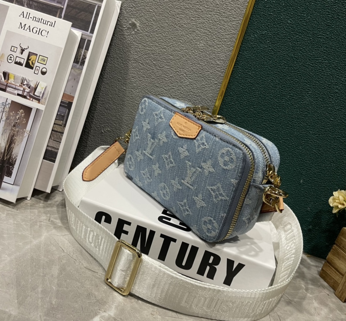 LV Inspired Stylish Denim Crossbody Bag