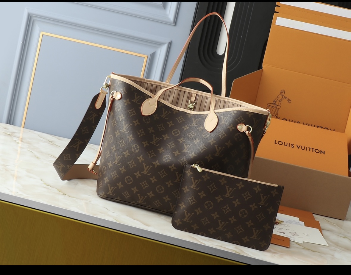 LV Inspired Reversible Neverful Bag