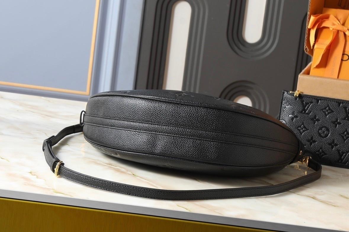 LV Inspired Black Leather Shoulder Bag