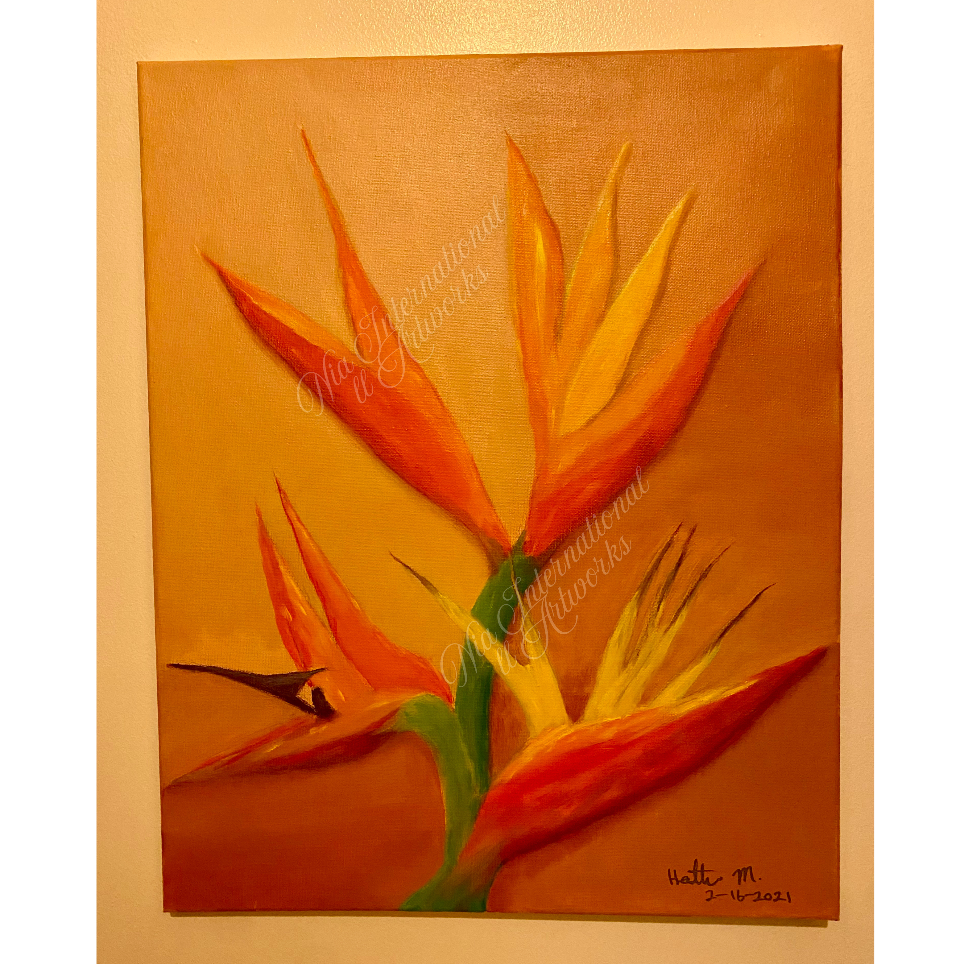 Birds of Paradise Oil Painting