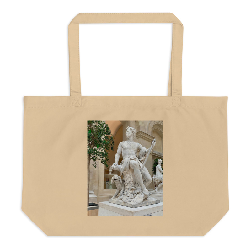 Beige Tote Bag with Classical Sculpture Print