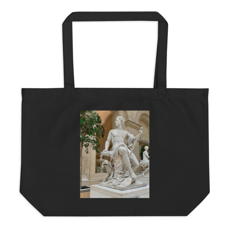 Beige Tote Bag with Classical Sculpture Print