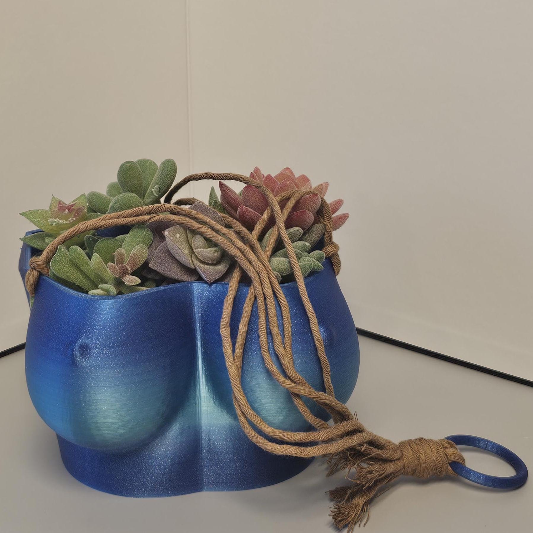 Aqua Oasis Hanging Bust Planter: 3D Printed Torso Vase, Modern Decor