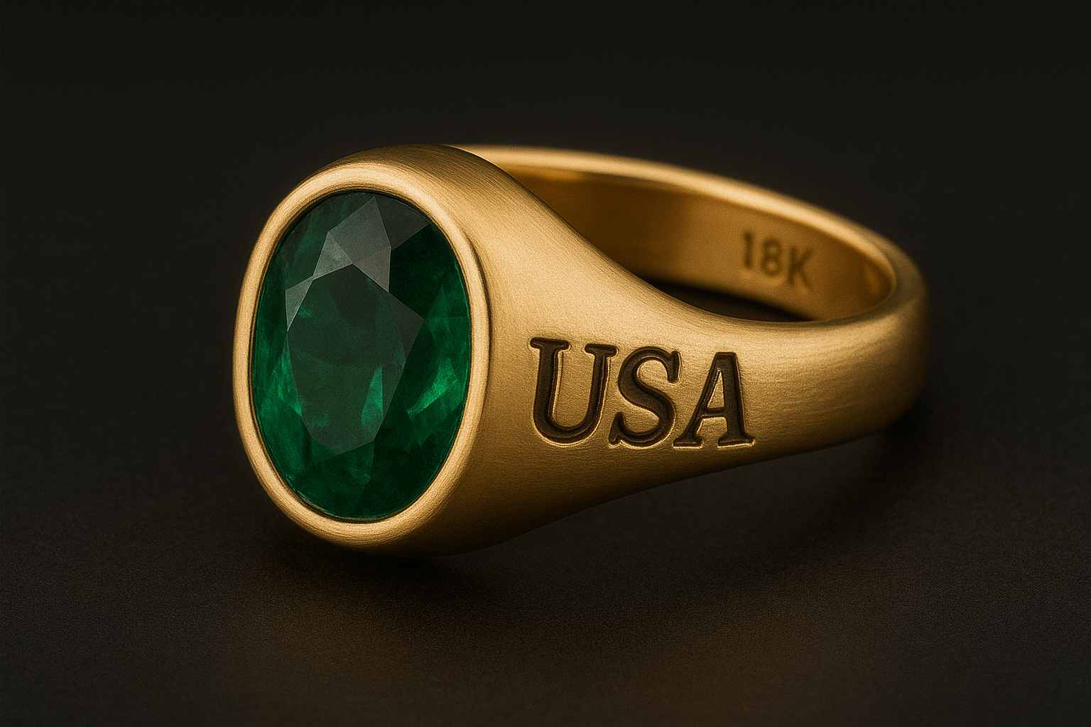 Frontier Emerald Signet Ring