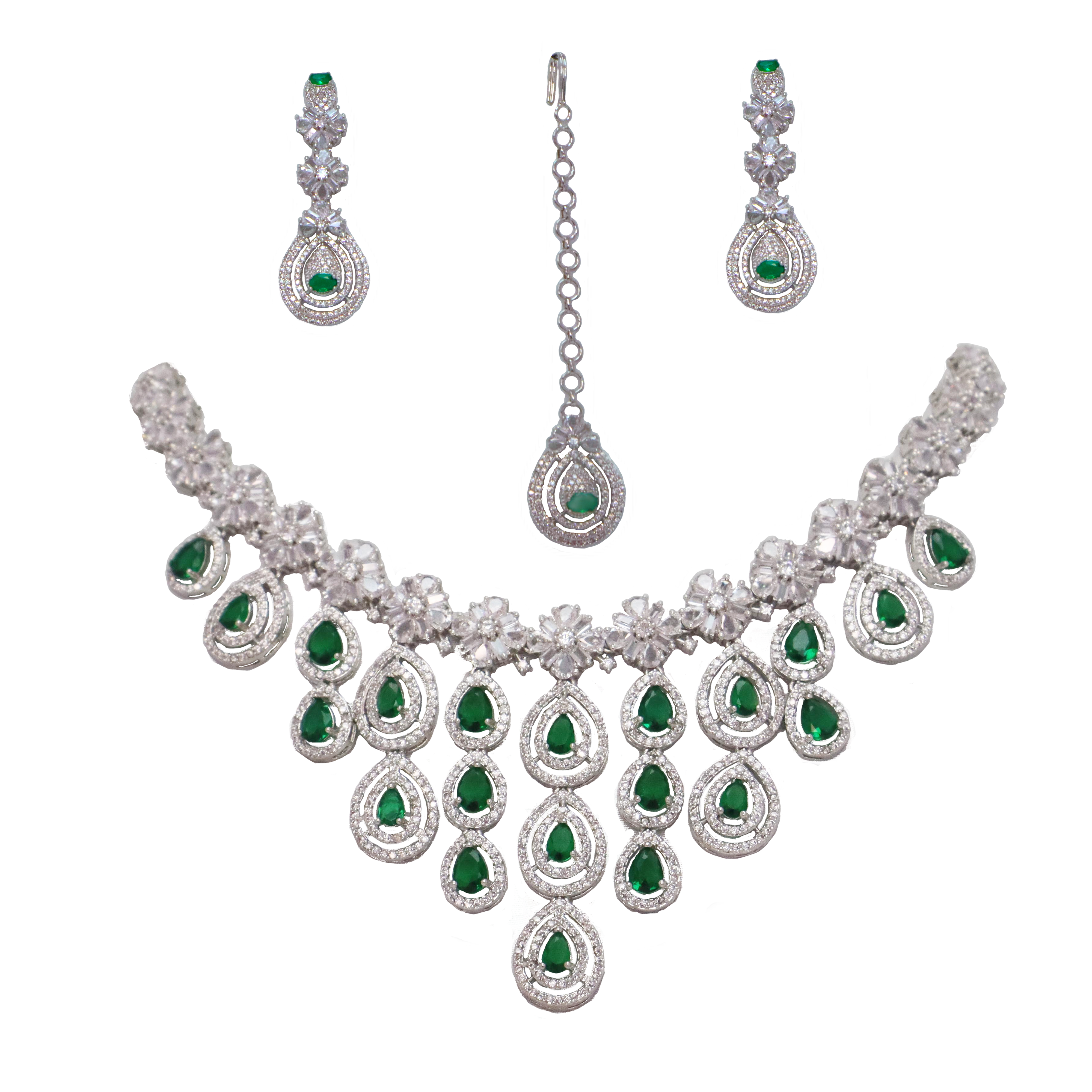 Elegant Green Stone Jewelry Set