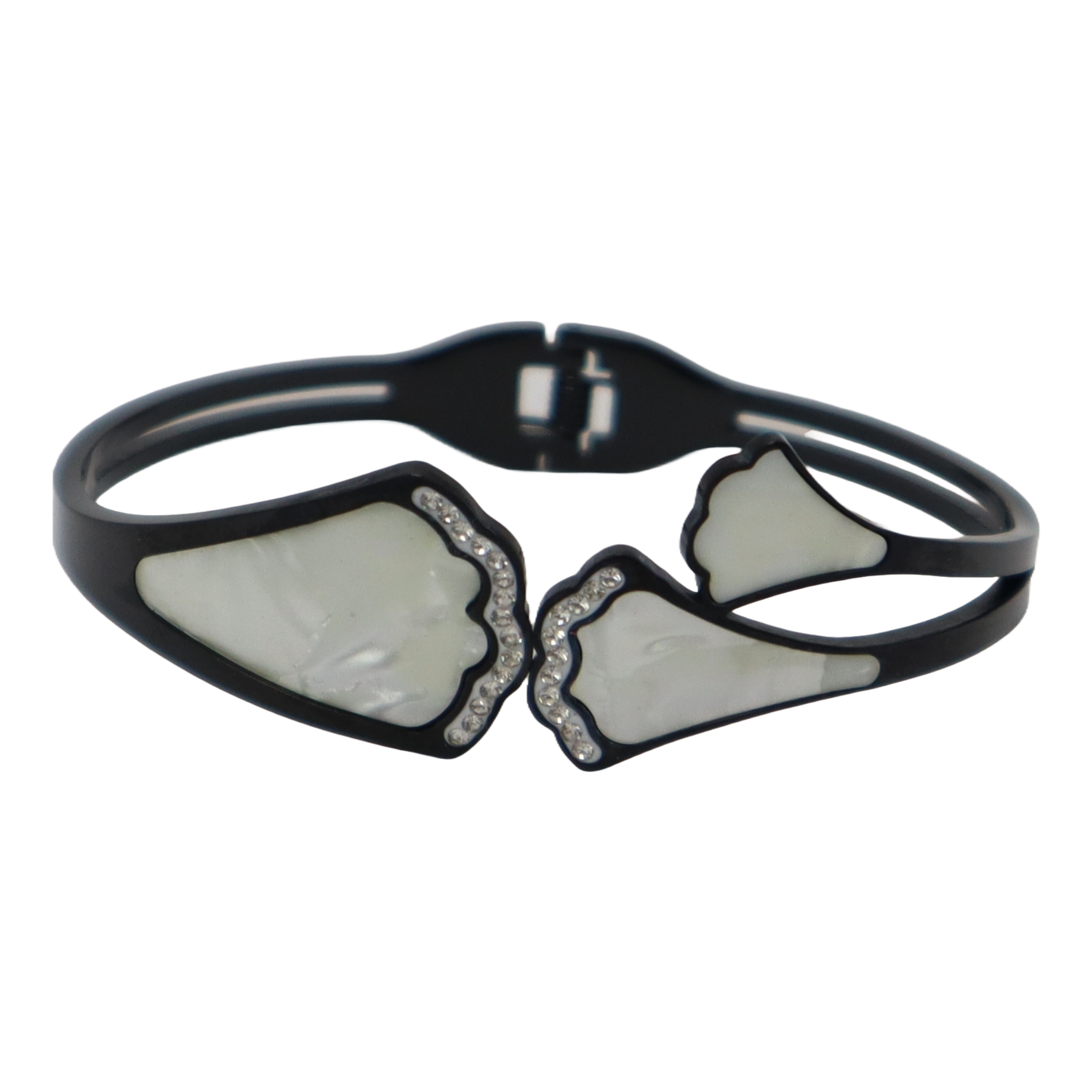 Modern Black Cuff Bracelet for Women & Girls - Adjustable, Anti-Tarnish Fashion Bangle