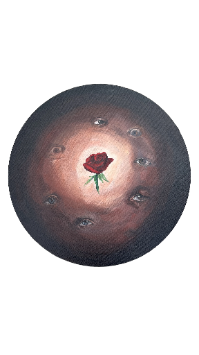 Pintura circular de arte moderno