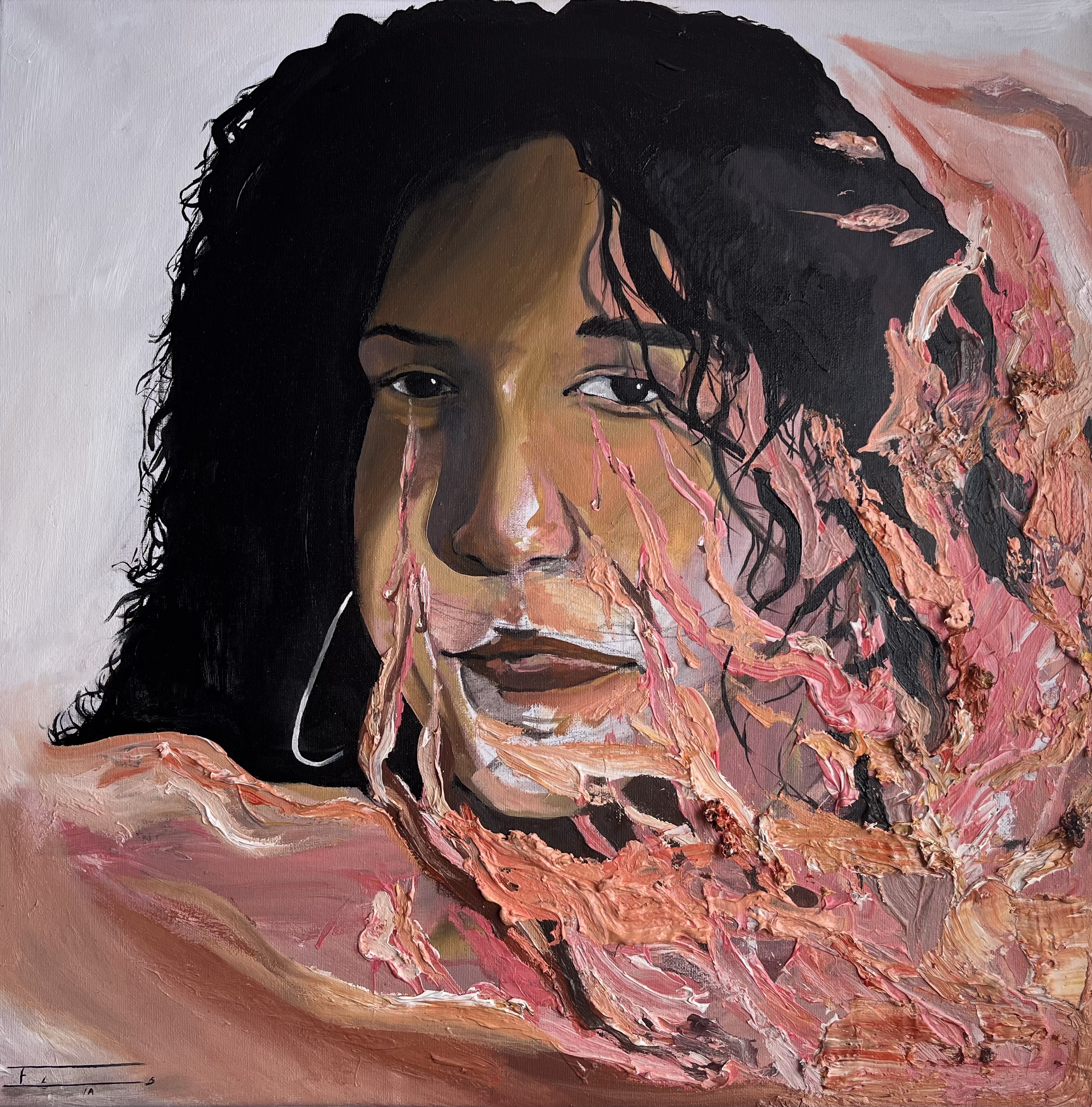 Obra de arte expresiva de mi hermana