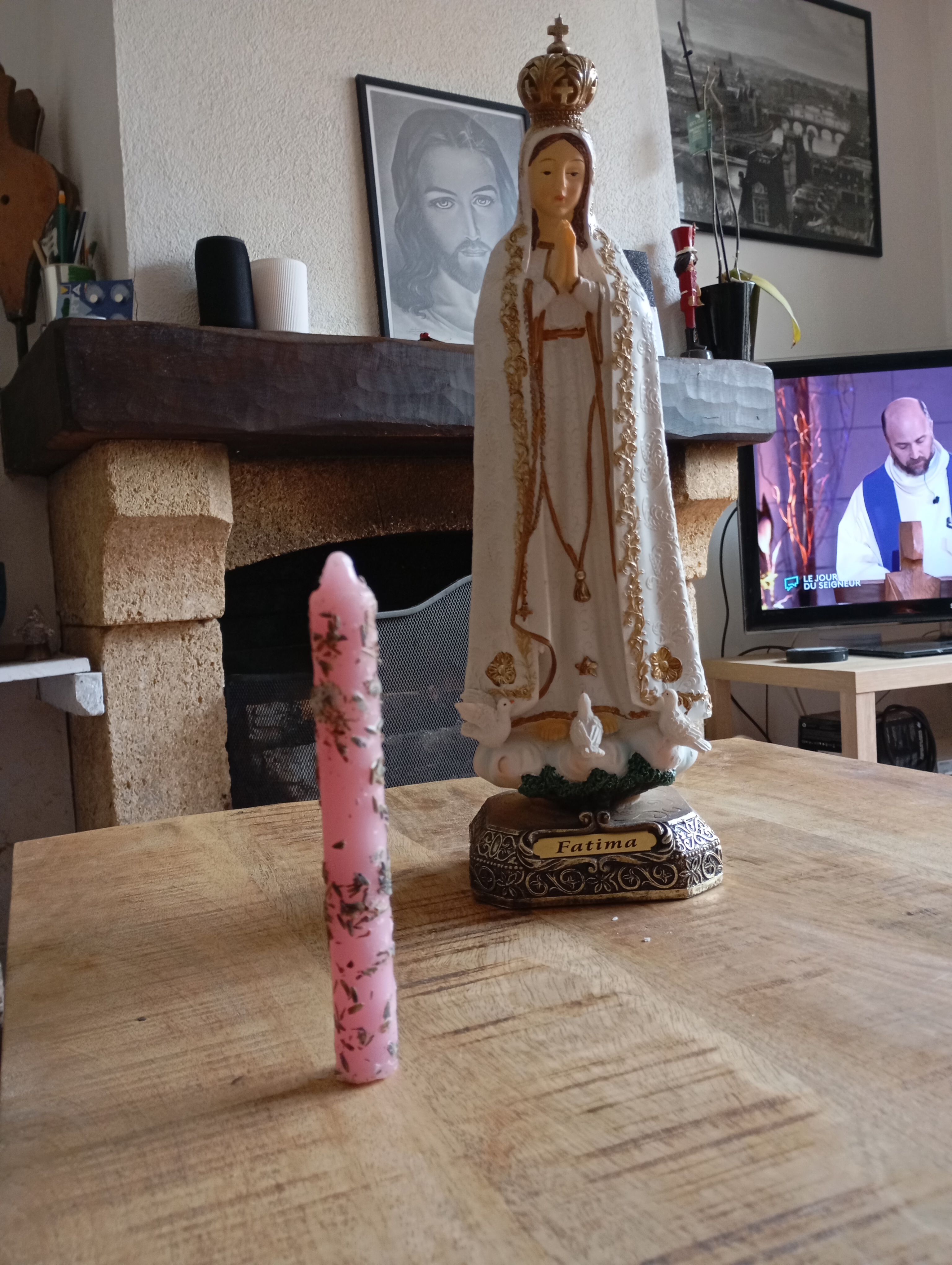 Bougie aux herbes Notre Dame de Fatima 