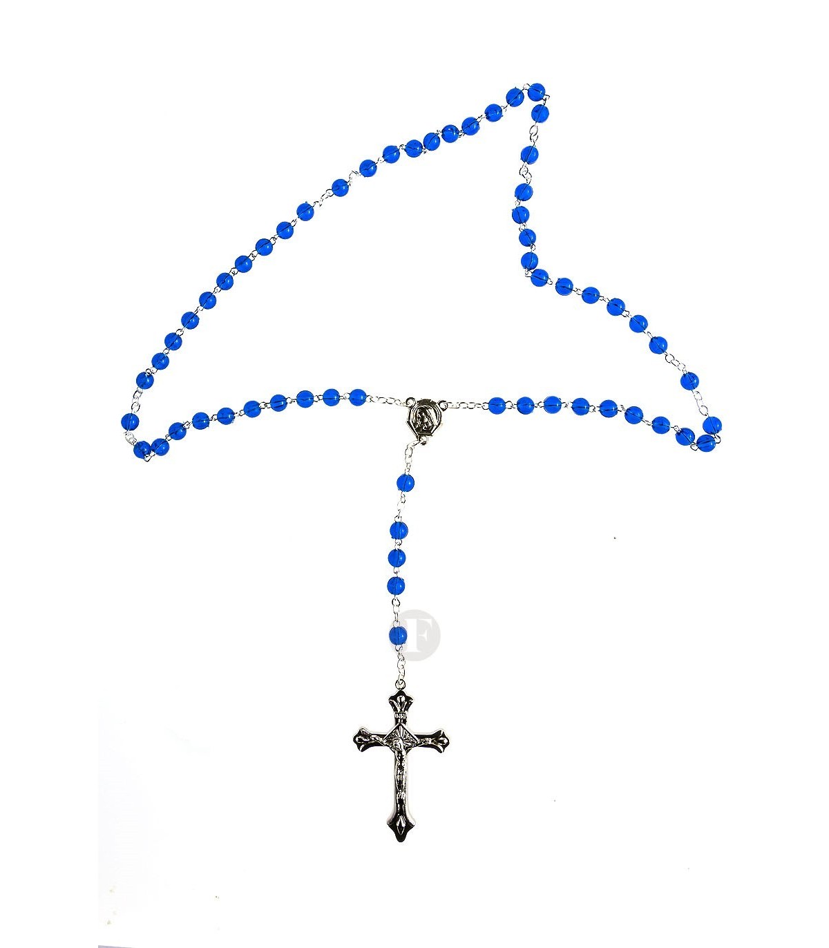 Chapelet en perles bleues 6mm