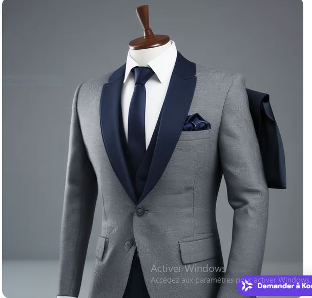 Costume homme gris élégant