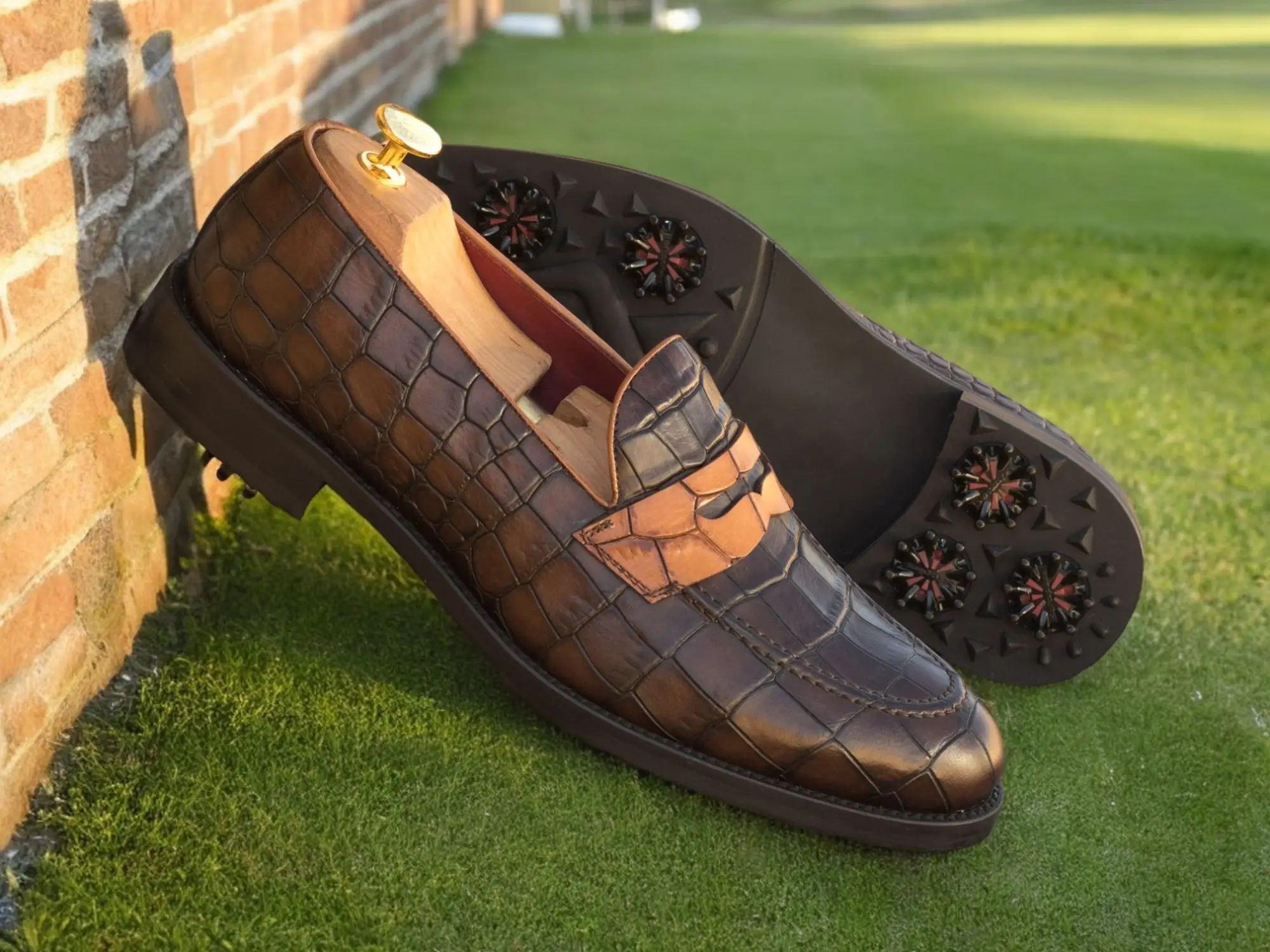 Mocassins en cuir crocodile