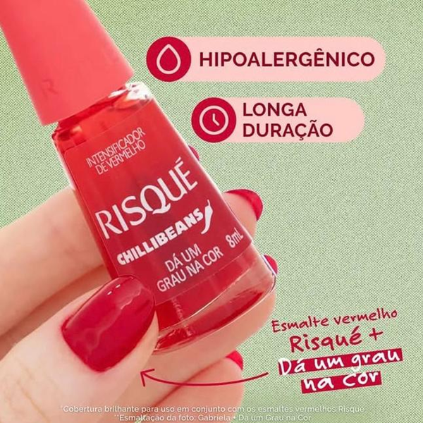 Esmalte Intensificador  Risqué Chillibeans DÁ UM GRAU NA COR 8 ml
