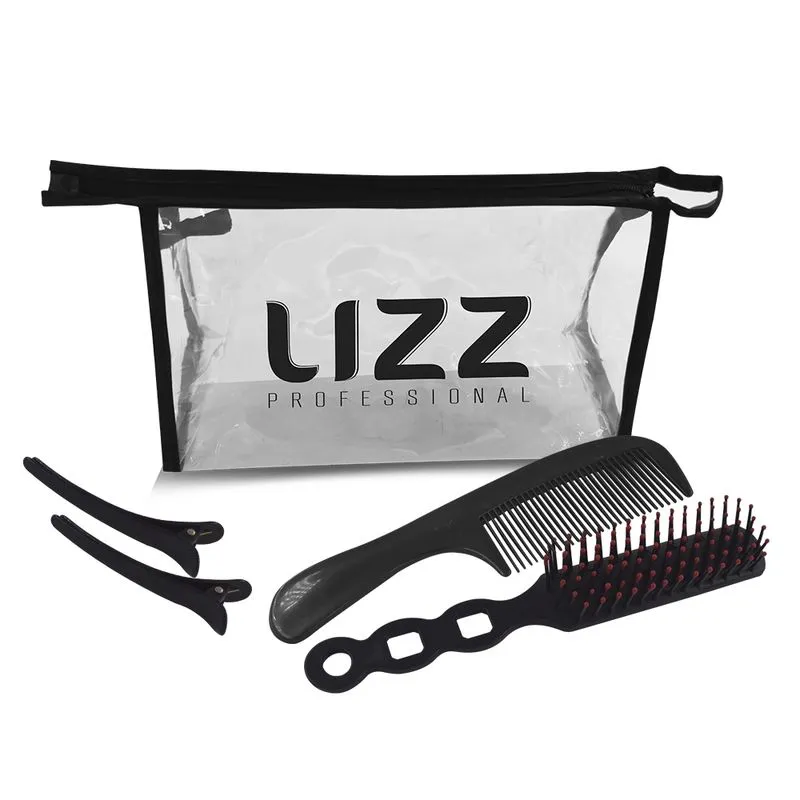 Secado de Cabelo Lizz Mini Prata com Kit Viagem Bivolt (1200W)