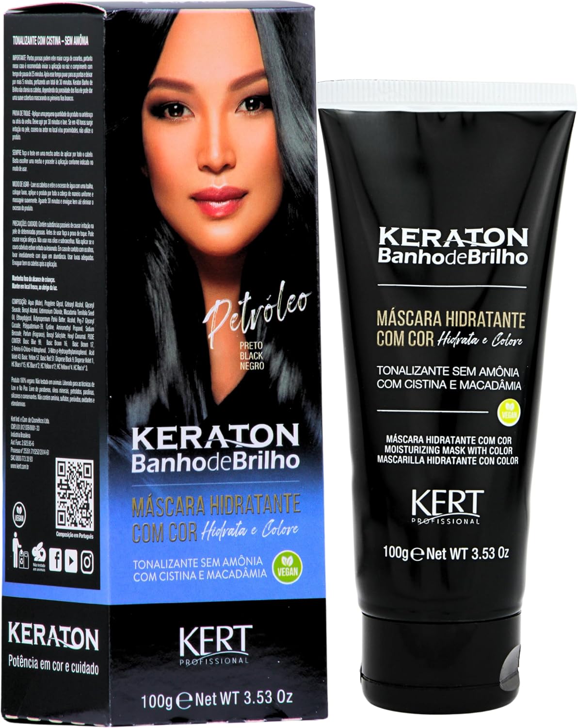Keraton Banho de Brilho Preto (Petróleo) 100g