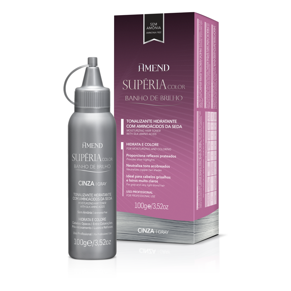 Kit Banho de Brilho Amend Supéria Cinza 100g