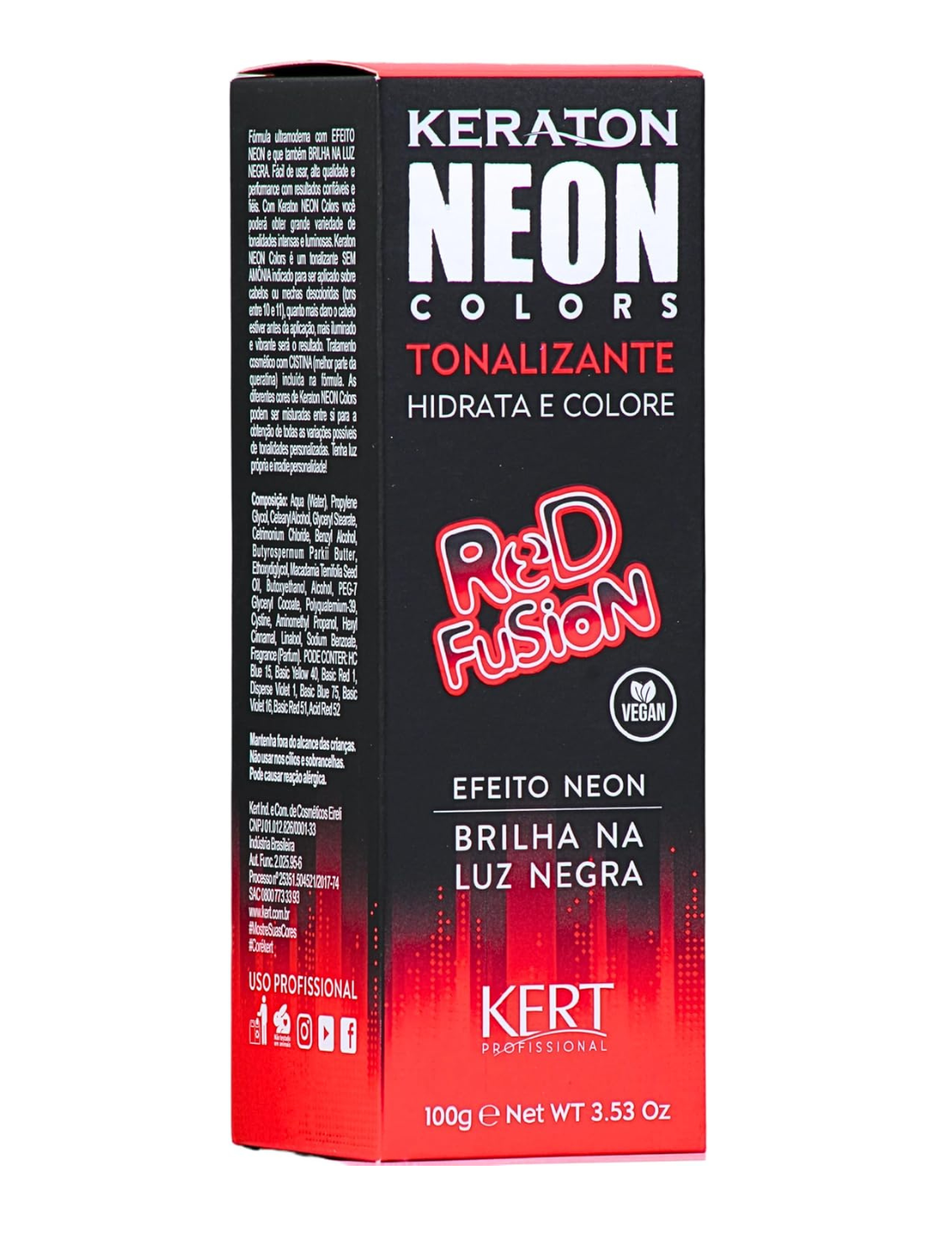 Keraton Tonalizante Neon Colors Red Fusion 100g