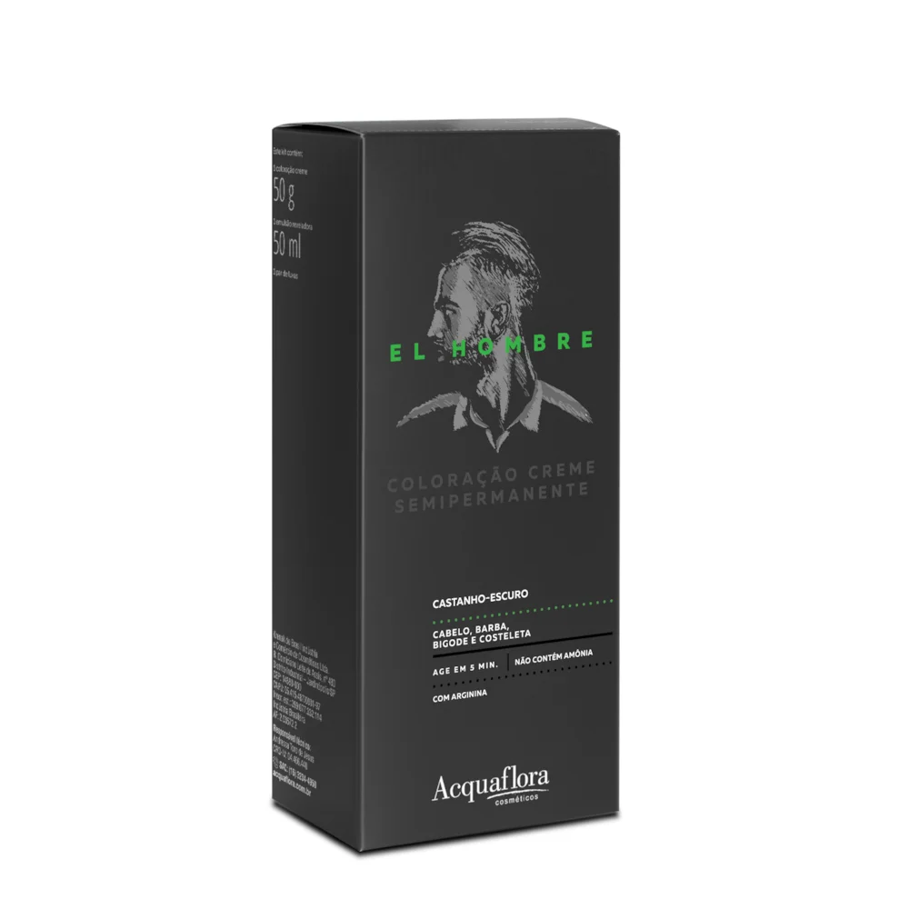 Kit Coloração Acquaflora Semipermamente EL HOMBRE Castanho Escuro