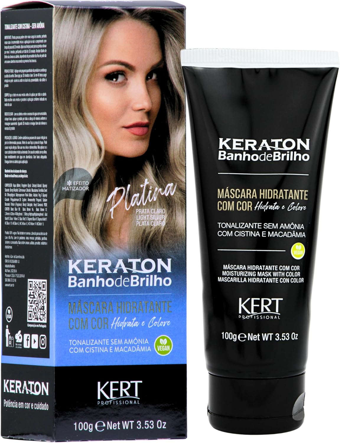 Keraton Banho de Brilho Platina (Prata Claro) 100g