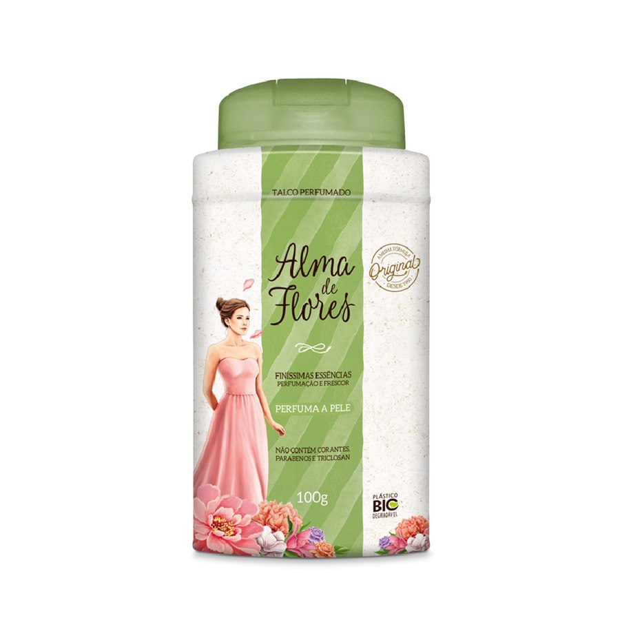 Talco Perfumado Alma de Flores Clássico 100g