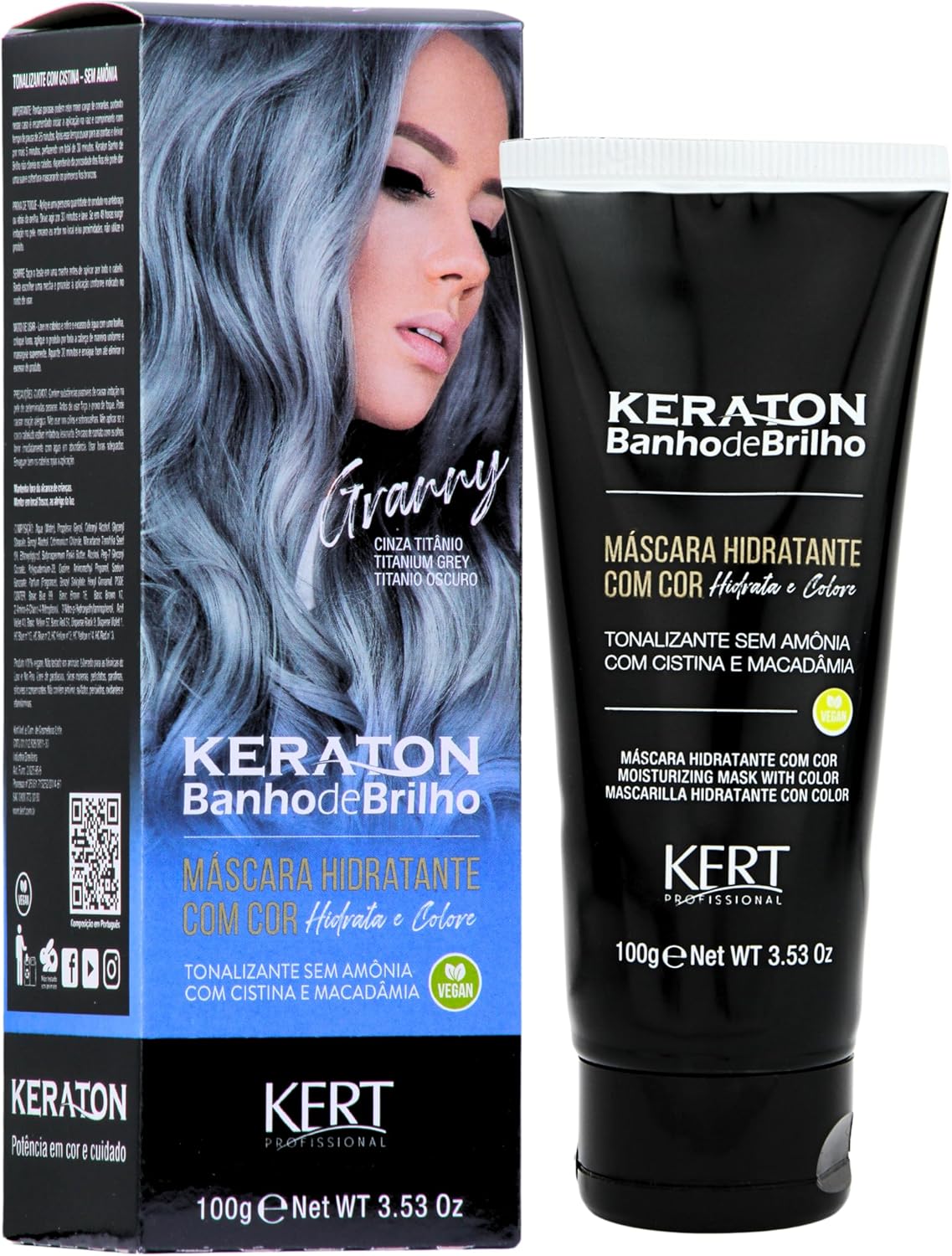 Keraton Banho de Brilho Cinza Titânio (Granny) 100g