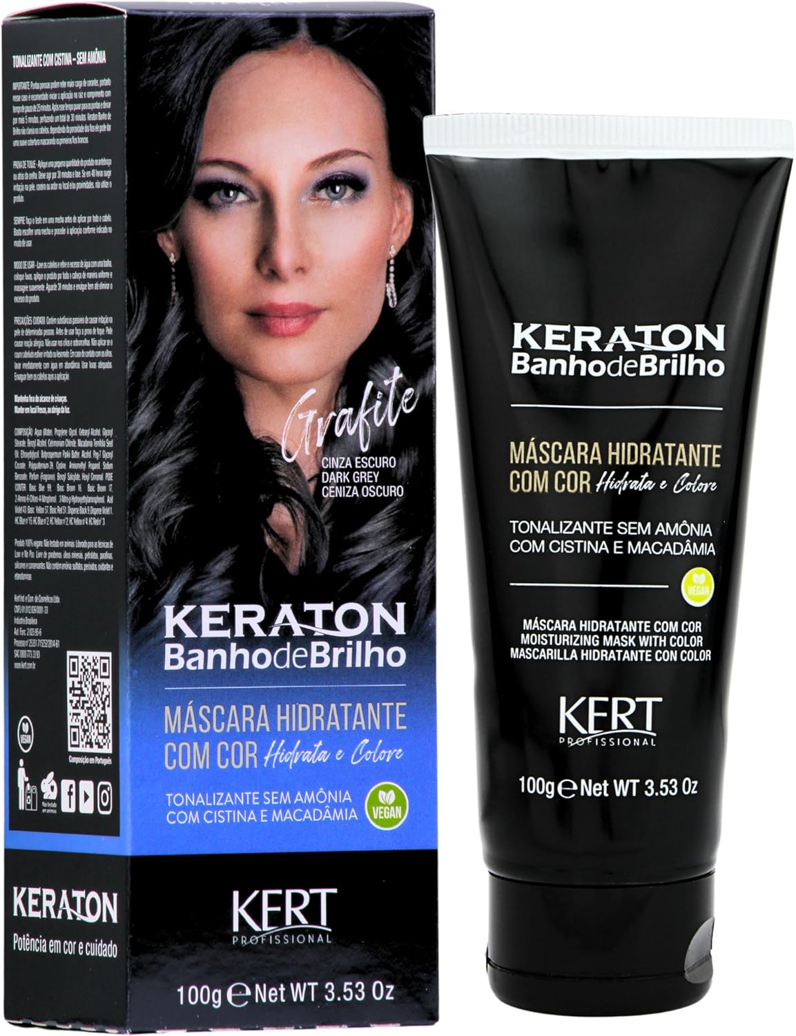 Keraton Banho de Brilho  Cinza Escuro (Grafite) 100g