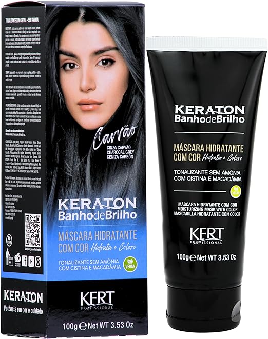 Keraton Banho de Brilho Cinza Carvão 100g