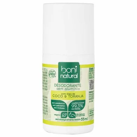 Desodorante  Roll On Boni Natural Coco e Toranja 55ml