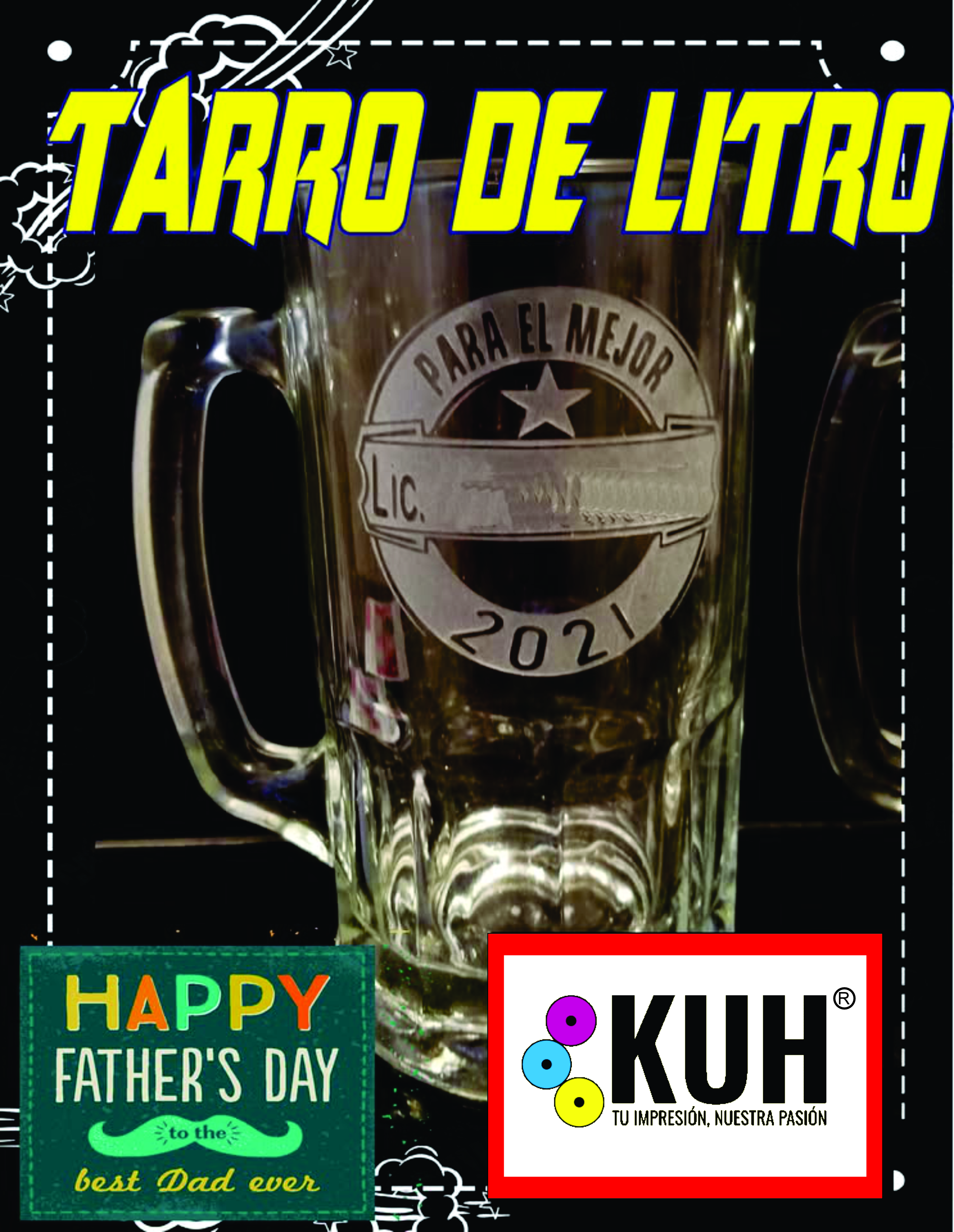 Tarro de litro biselado