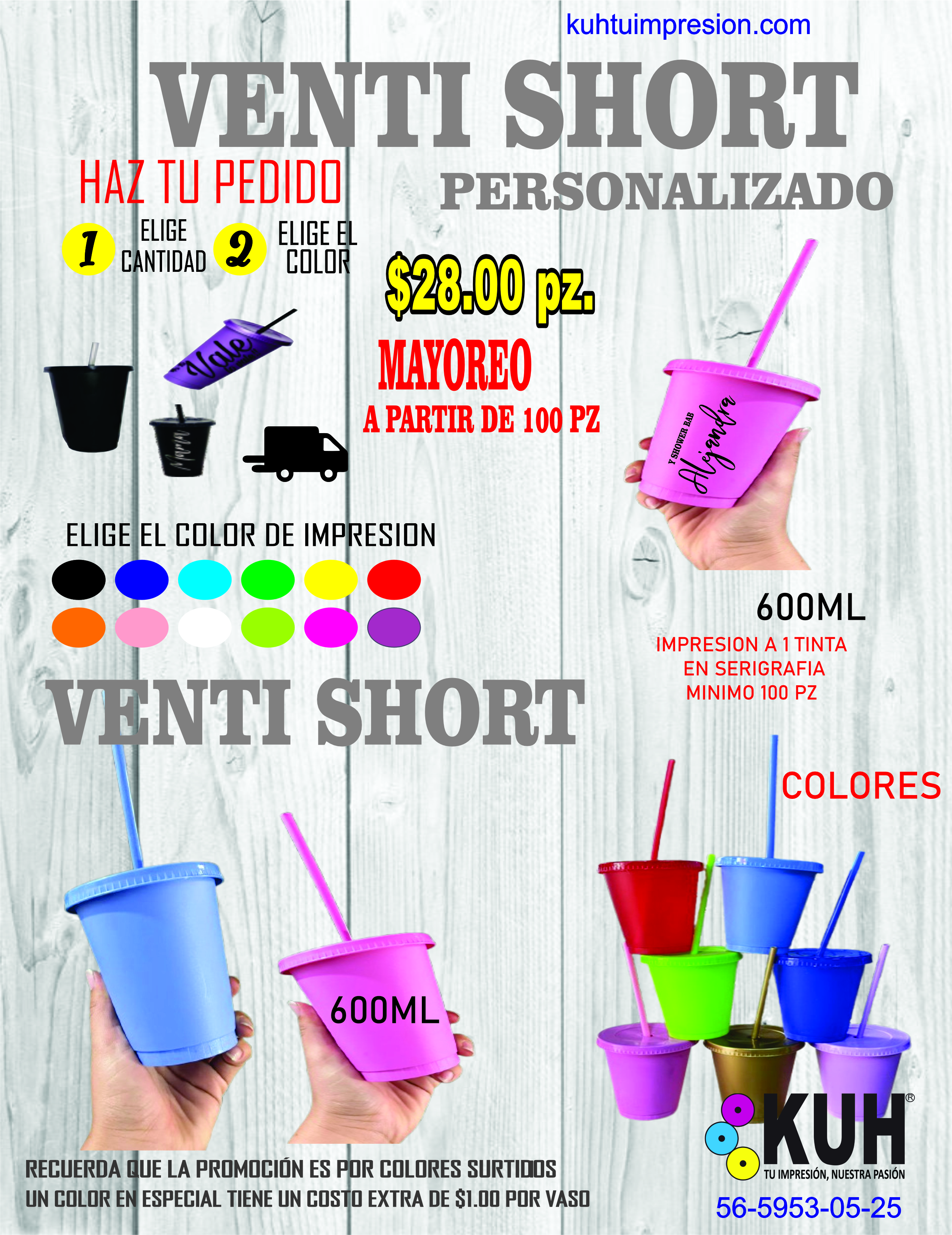 Vaso Venti Short Personalizado