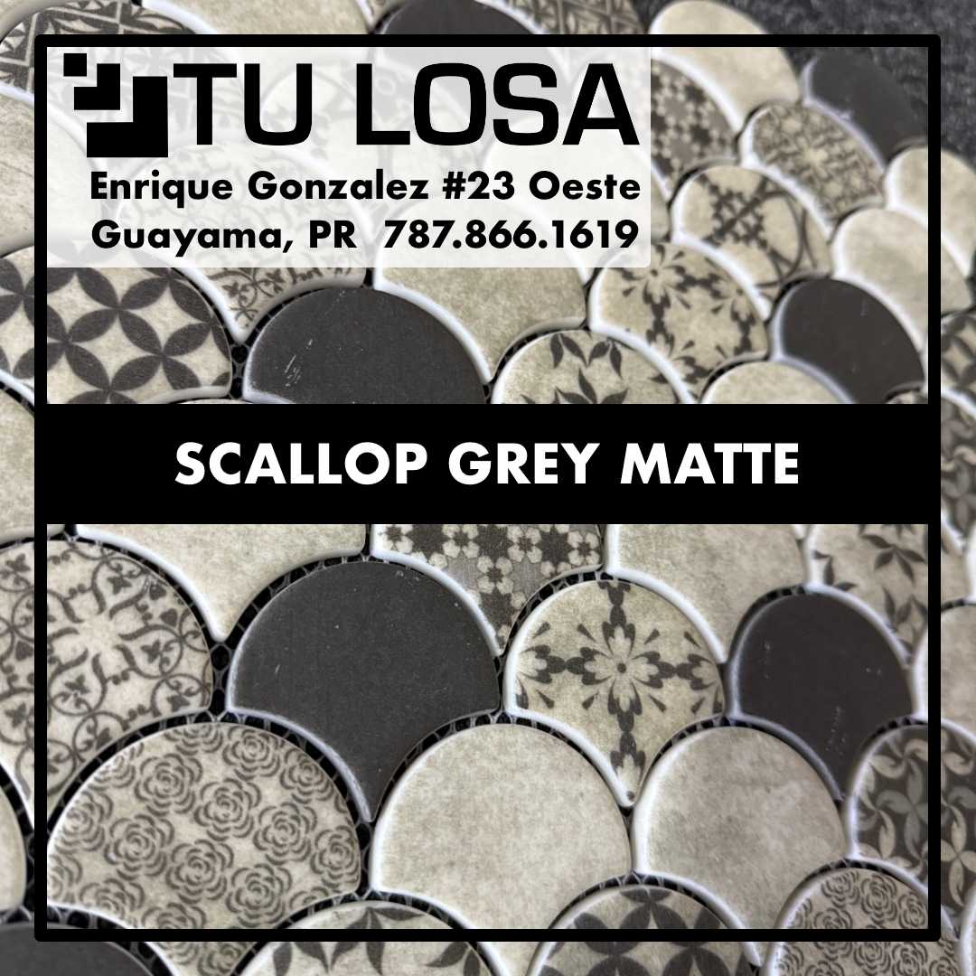 Mosaico Scallop Grey Matte