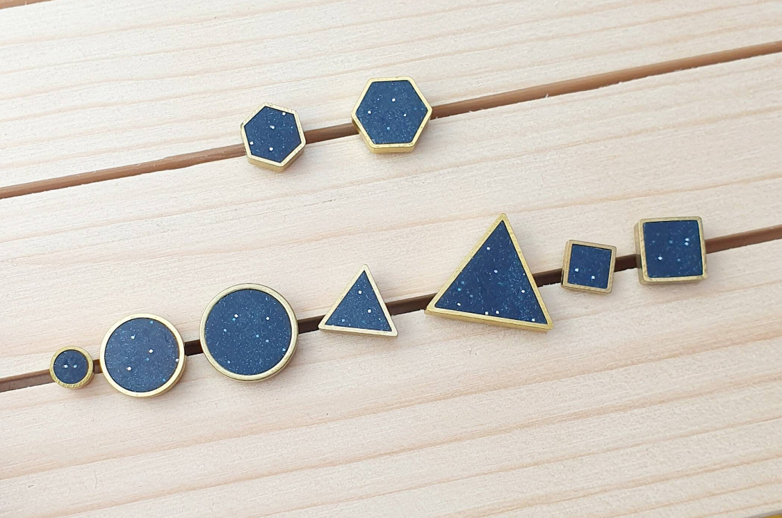 ohrstecker geometrisch sternenstaub