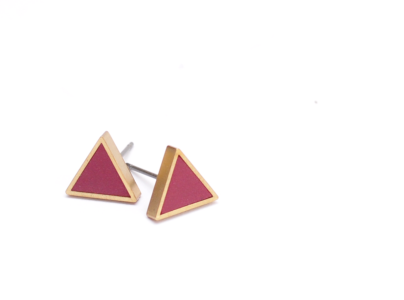 ohrstecker geometrisch bordeaux