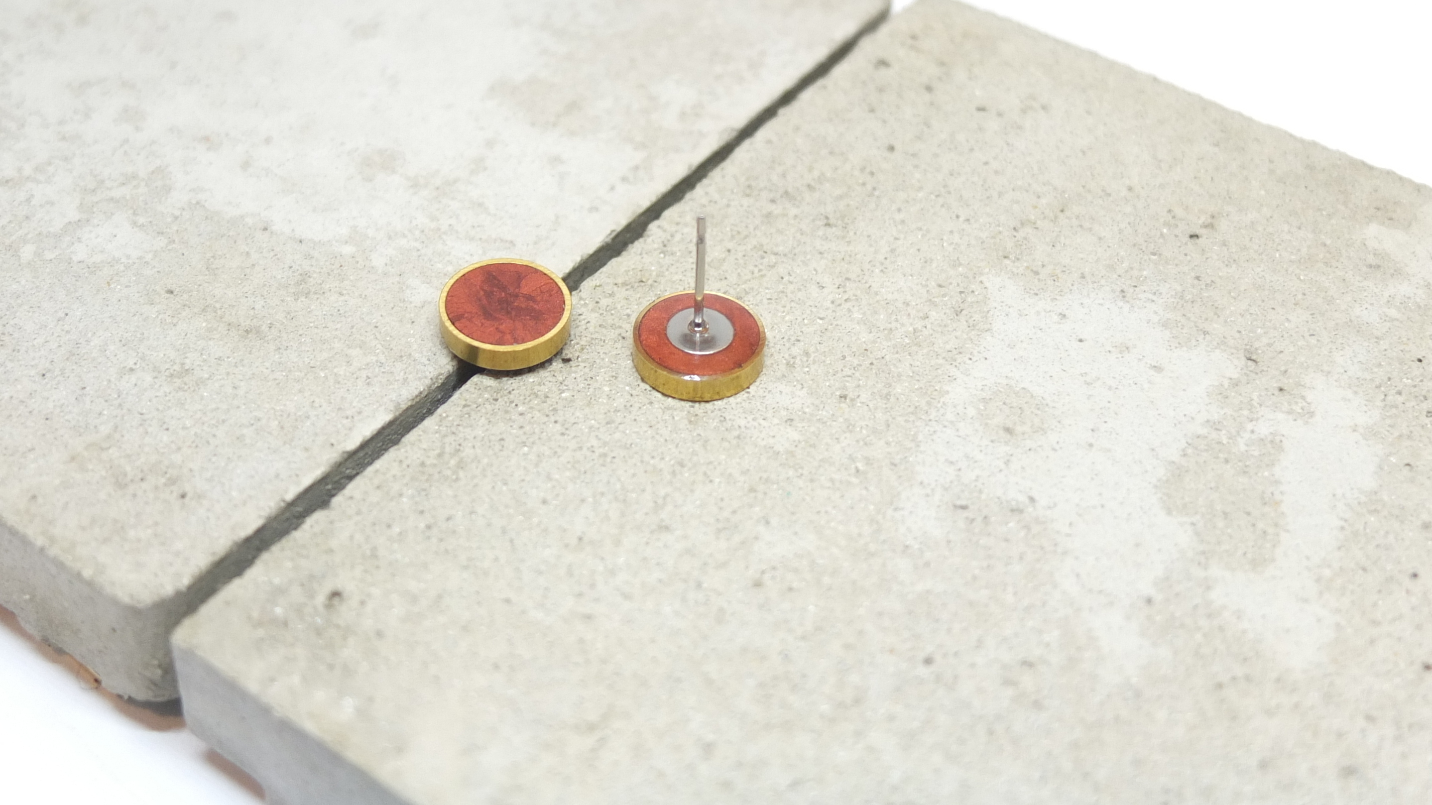 ohrstecker geometrisch metallic kupfer