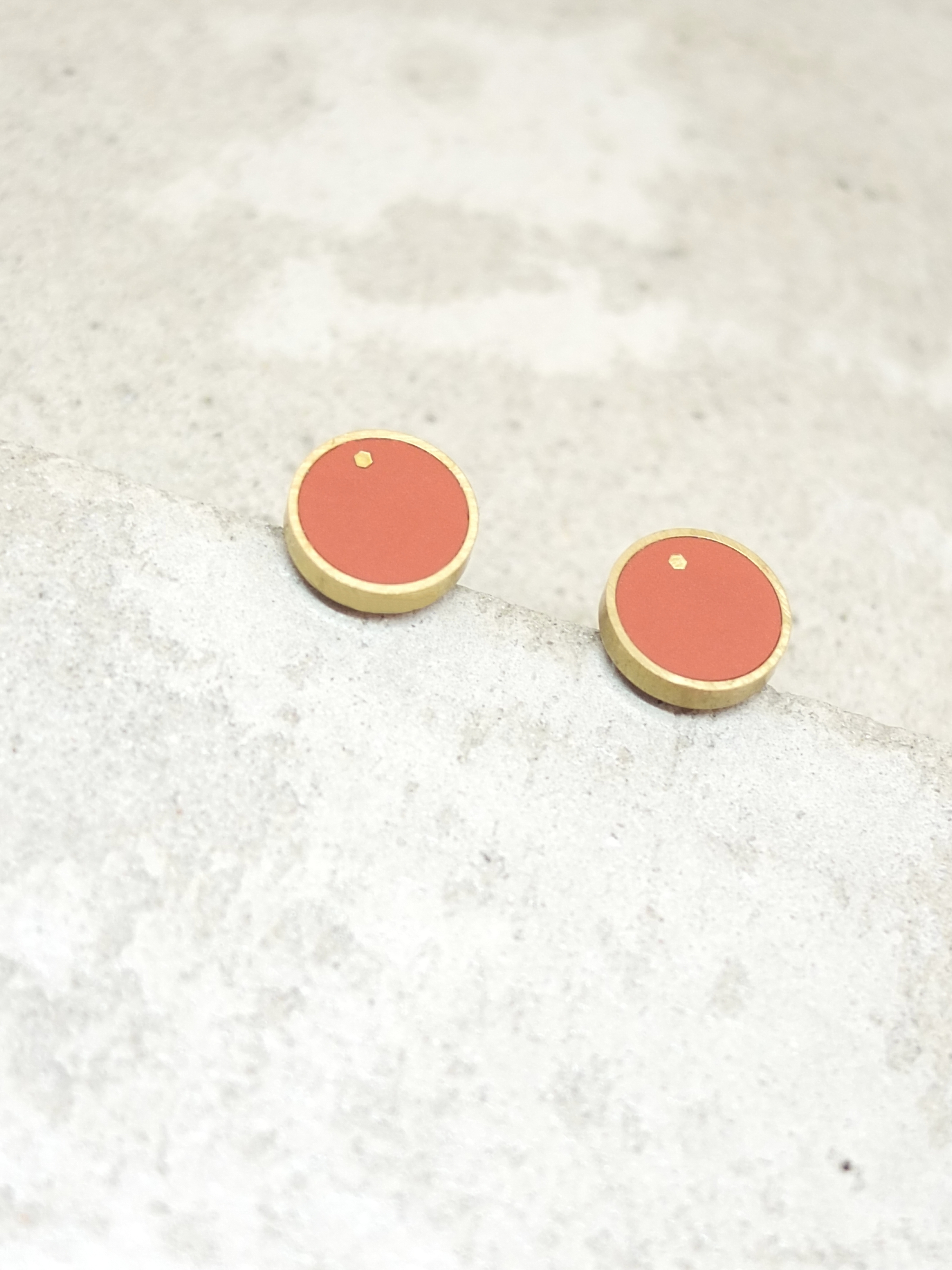 ohrstecker geometrisch terracotta mit/ohne punkt