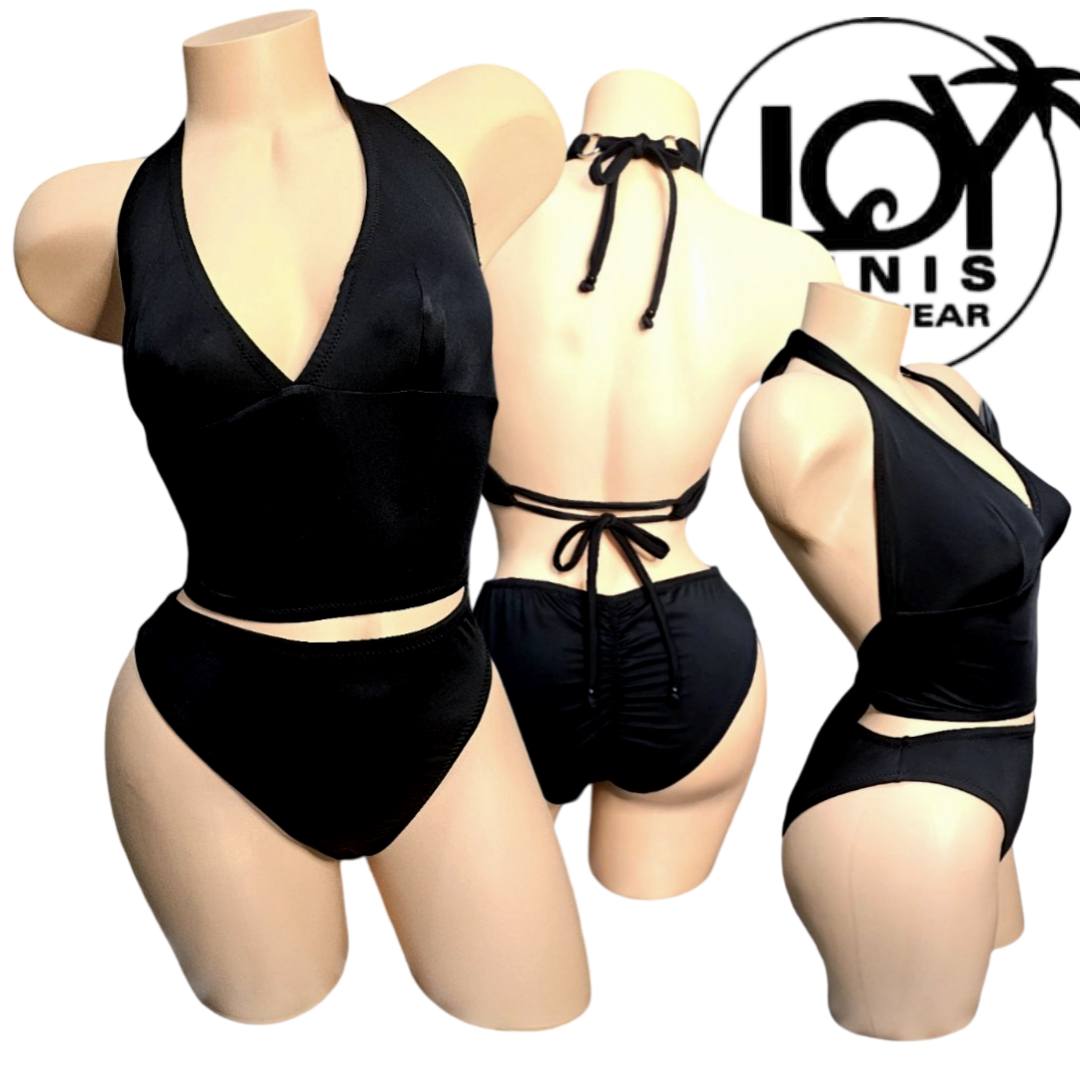 Cuervo Black Halter Bikini set