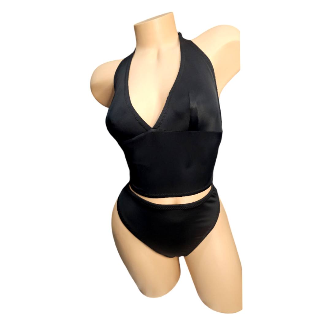 Cuervo Black Halter Bikini set