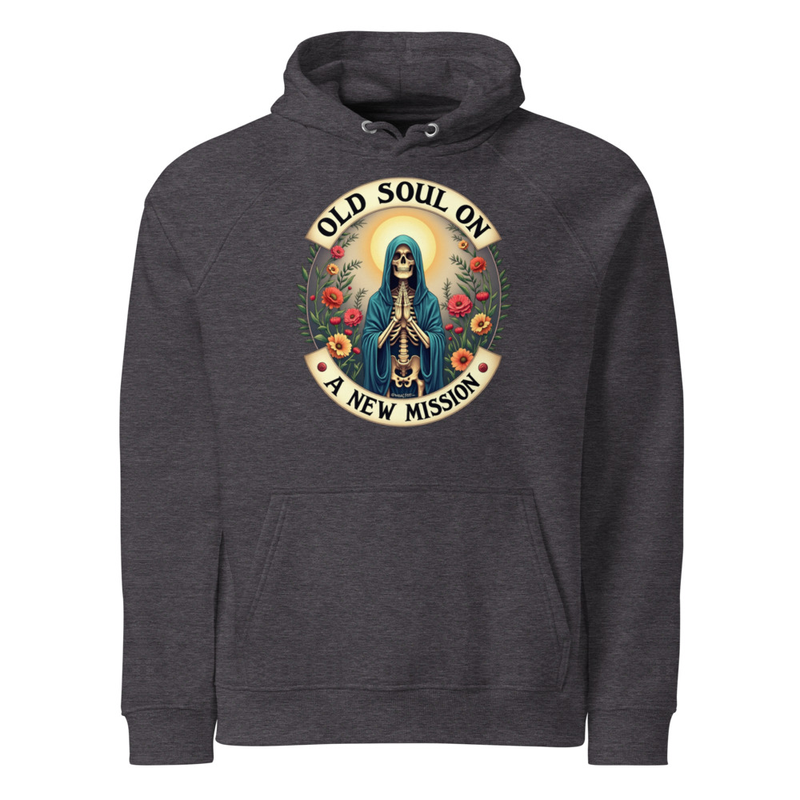 Old Soul Unisex eco raglan hoodie