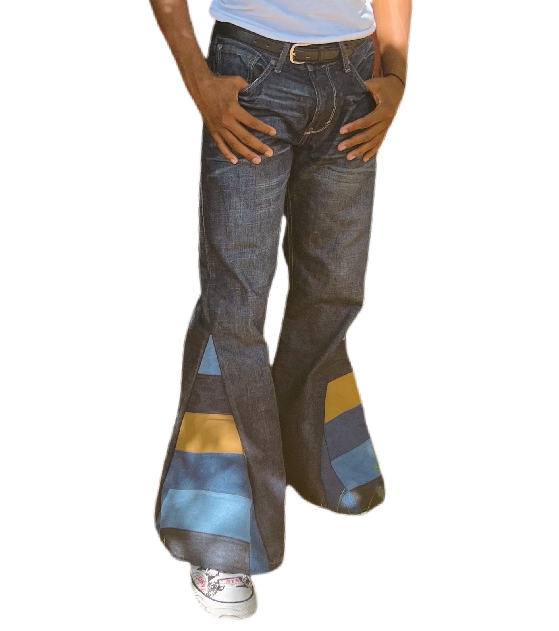 Vintage Patchwork Flared Jeans