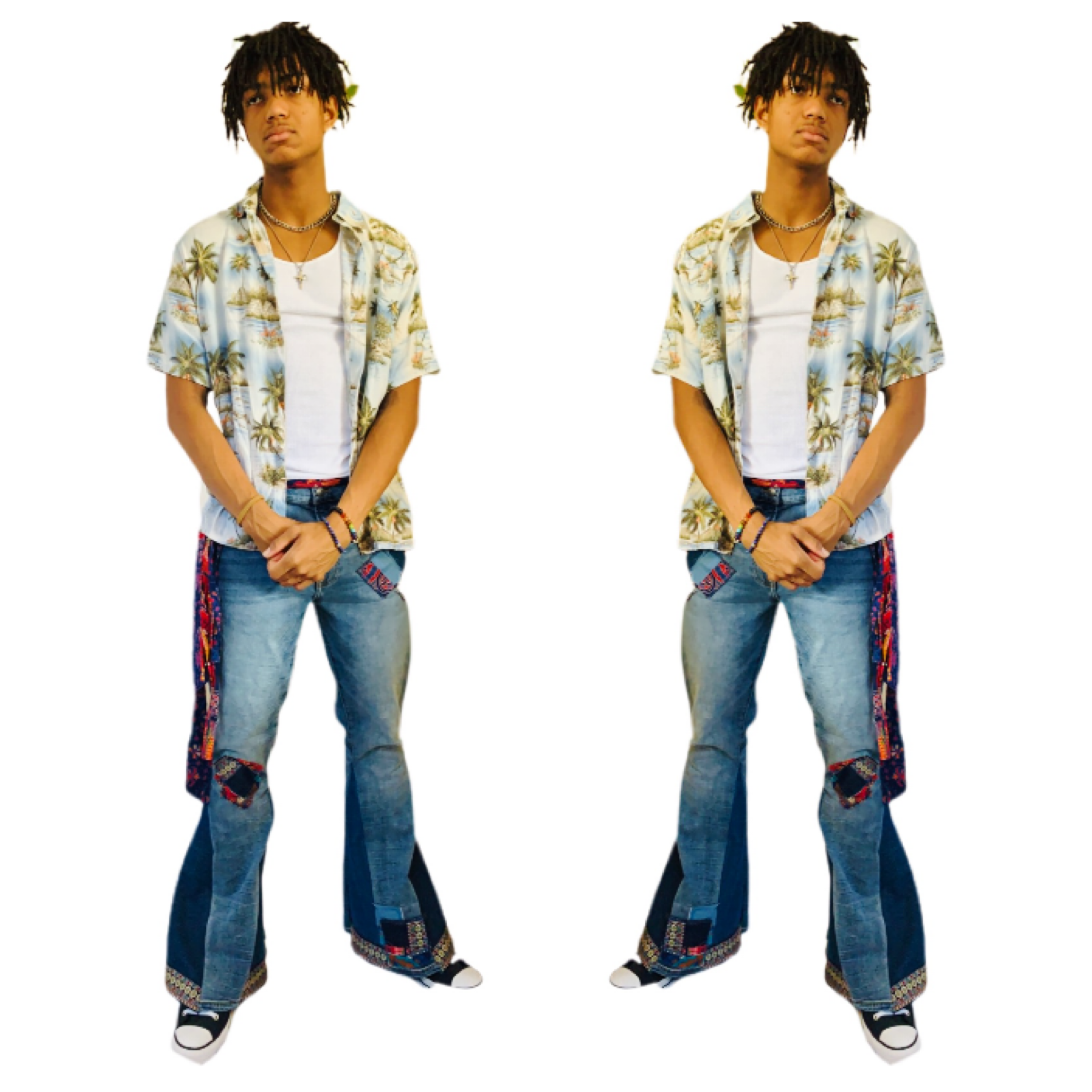 Boho Patchwork Flared Jeans