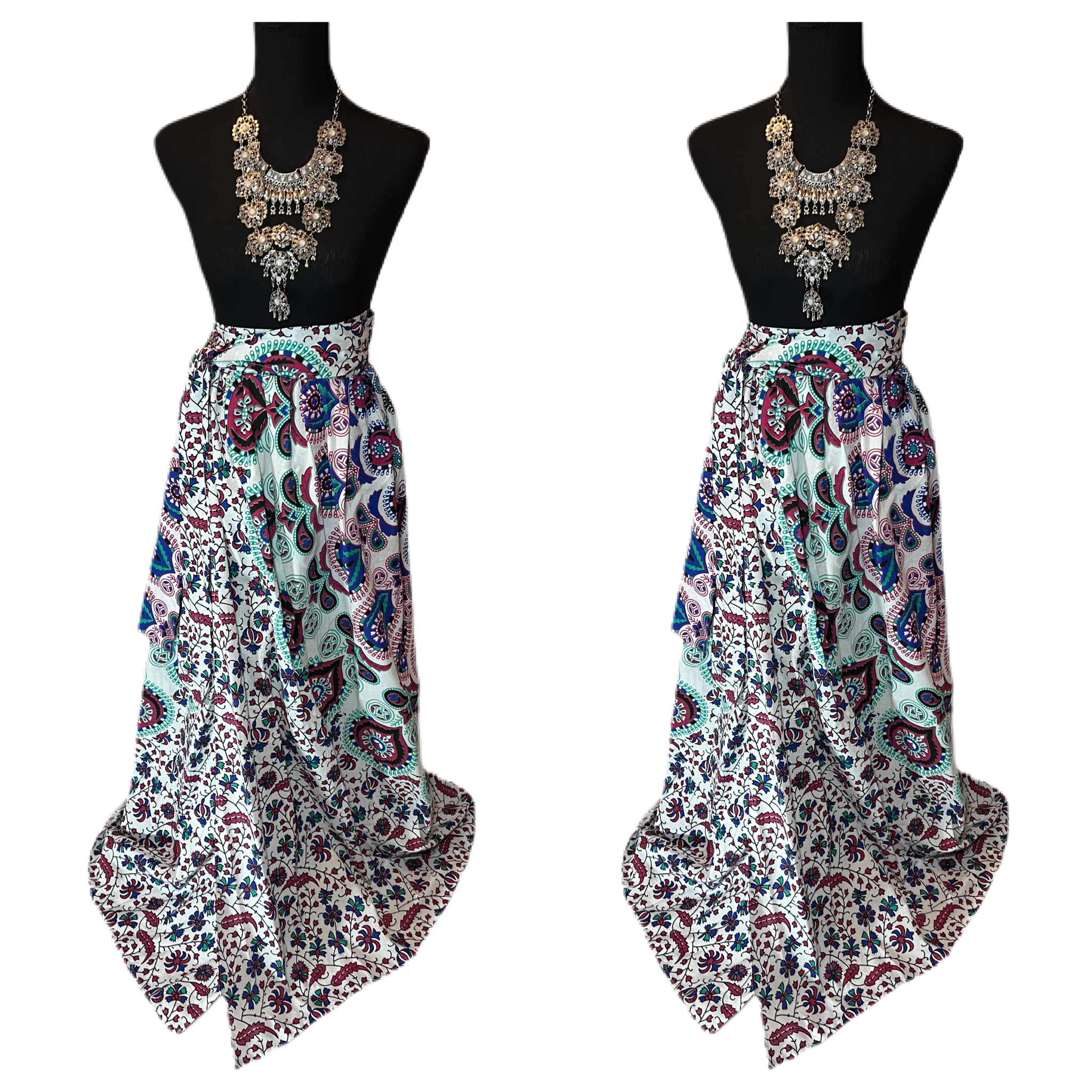 Boho Wrap Around Afro-punk Skirt Full-length Skirt