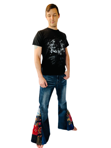 Retro Patchwork Flare Jeans