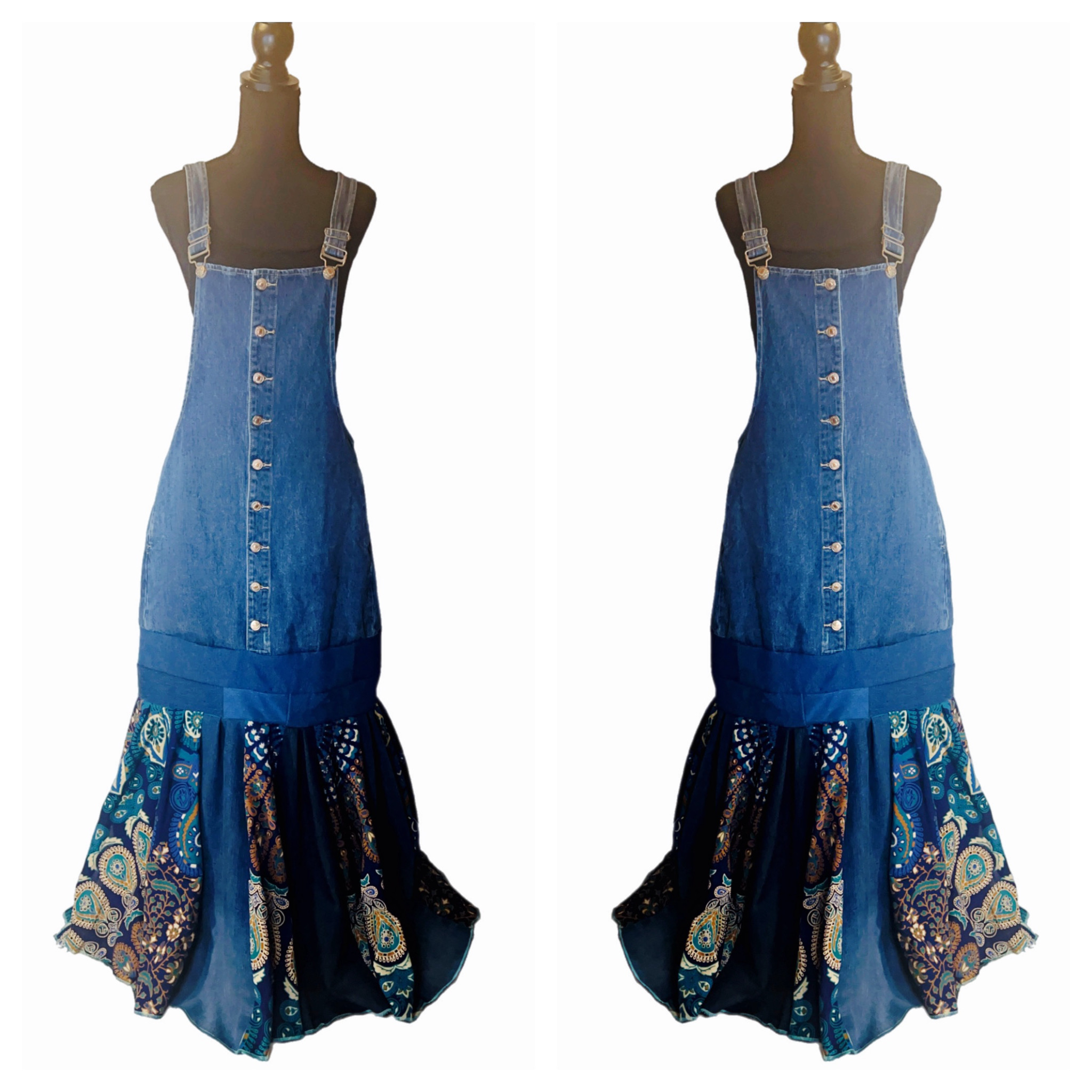 Bohemian Denim Overall Dress