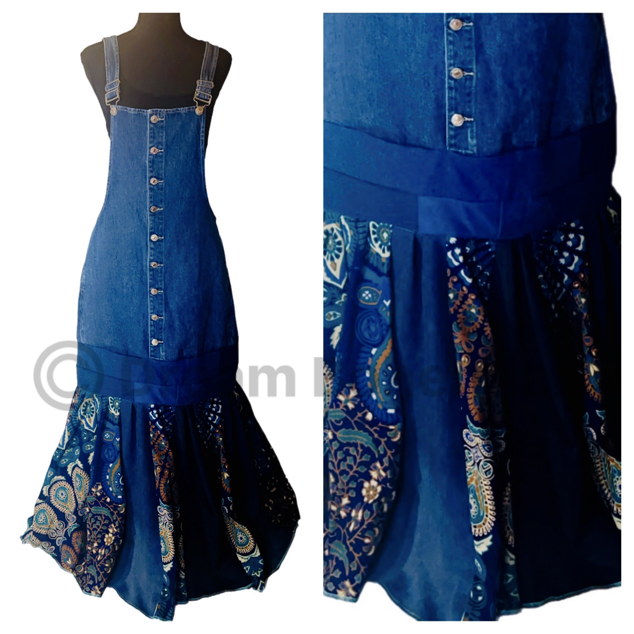 Bohemian Denim Overall Dress