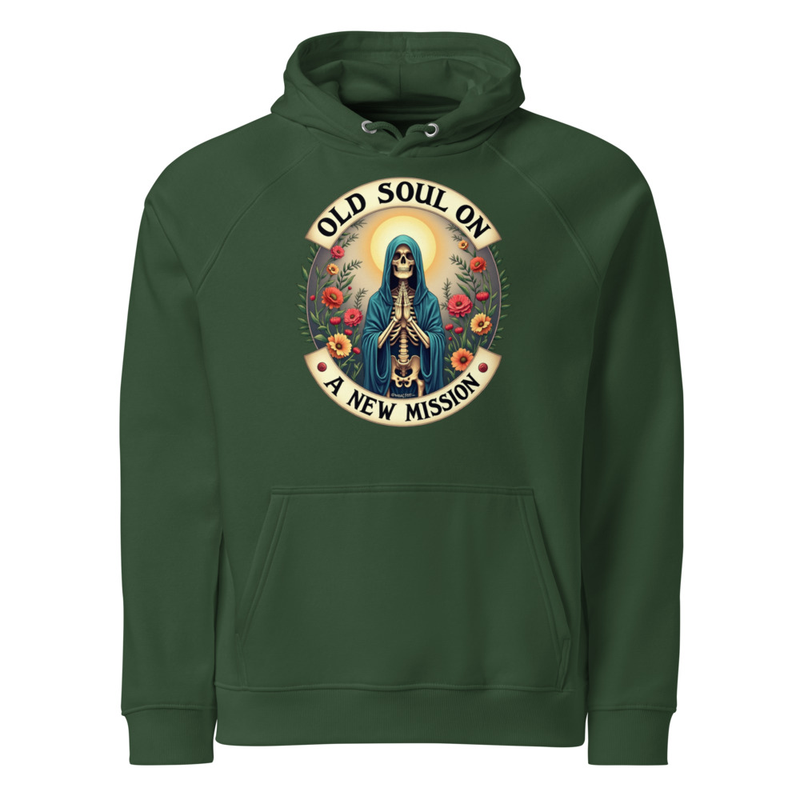 Old Soul Unisex eco raglan hoodie