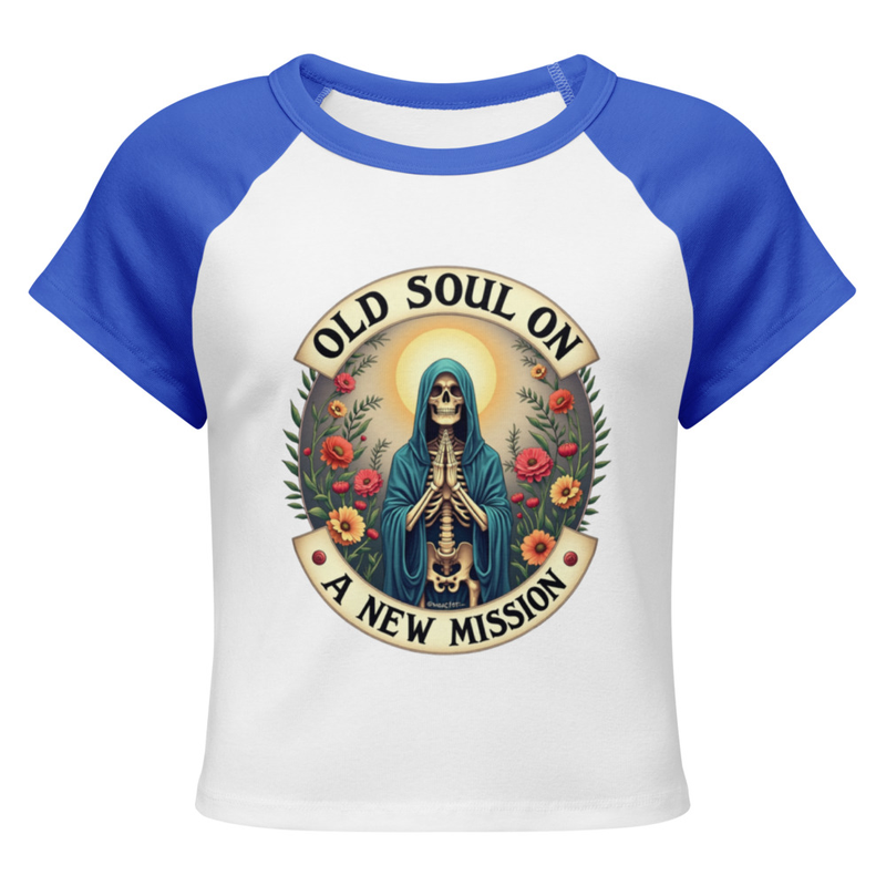 Old Soul Women’s Micro Rib Raglan Baby Tee
