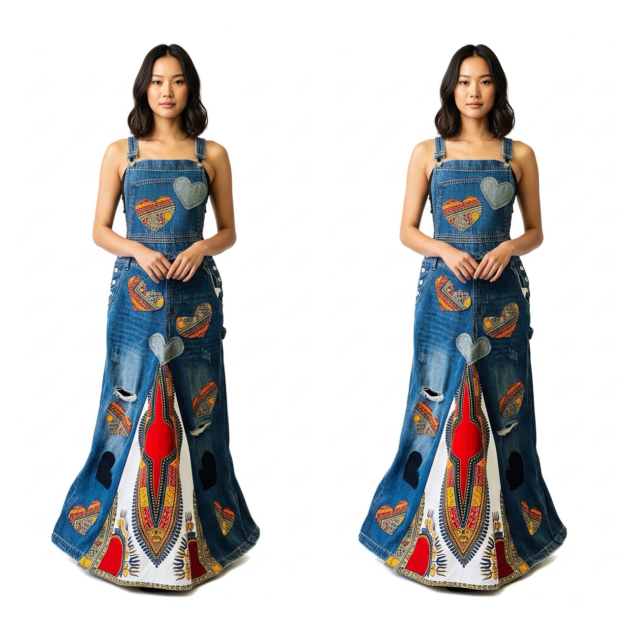 Bohemian Denim Maxi Dress