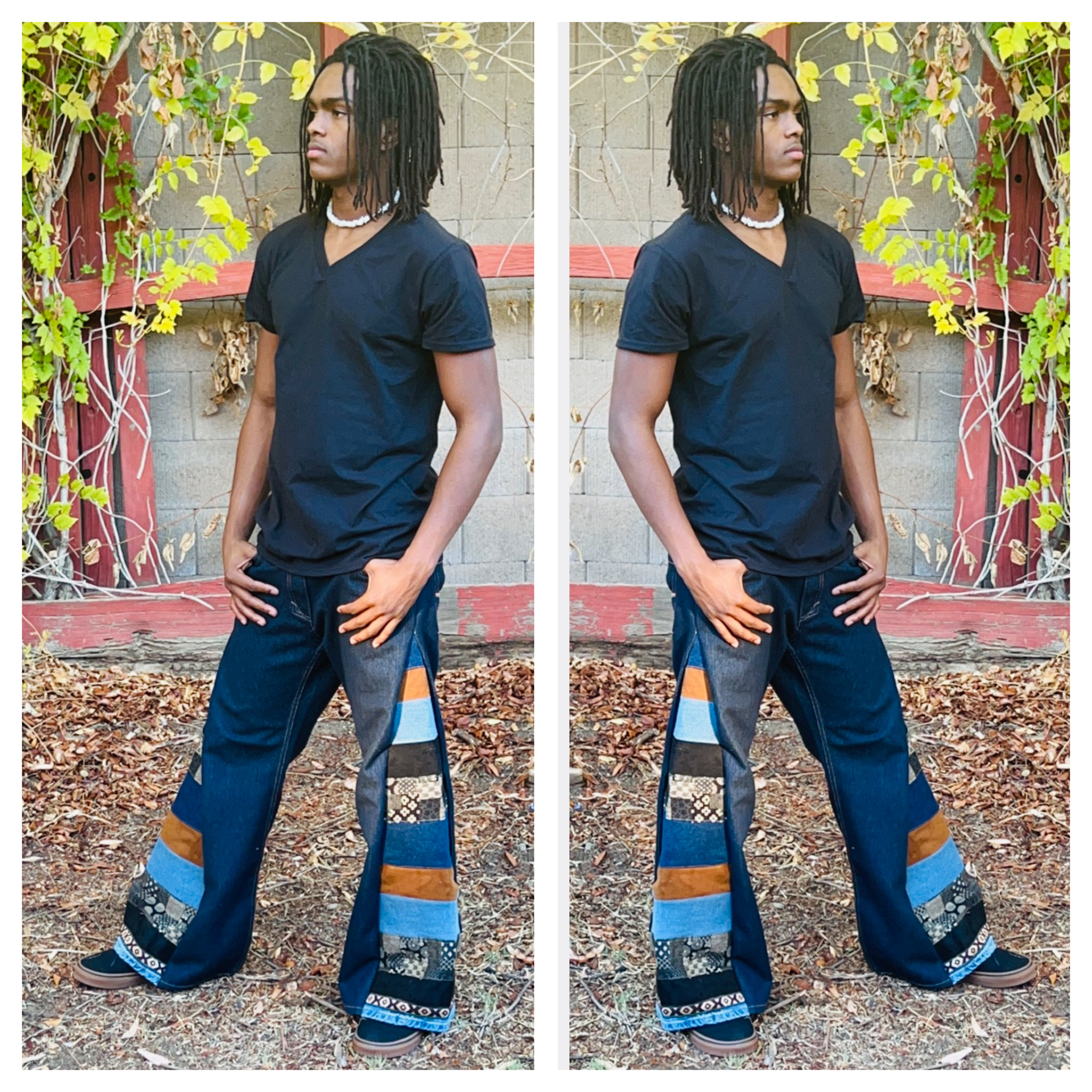 Boho Unisex Patchwork Wide-Leg Denim Jeans